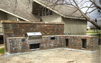 Outdoor grilling and living area addition